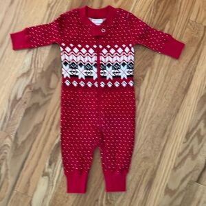 Hanna Andersson Heritage Red Fair Isle sleeper pajamas